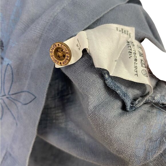 Eddie Bauer Men’s Blue Short Sleeve Button Front Leaf Print Shirt. Size XXL - Picture 3 of 6